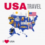 World Travel Agency USA Culture Flat Poster  Vector | Free Download