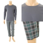 [갤러리아] [남]수입 면 니트 솔리드상의 체크하의 세트 홈웨어 (WPA2428SP) - NS홈쇼핑  [갤러리아] [남]수입 면 니트 솔리드상의... 