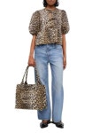 26SS 가니 레오파드 코튼 포플린 페플럼 타이 블라우스 F9116 943 LEOPARD DOM :: 구하다