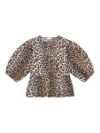 26SS 가니 레오파드 코튼 포플린 페플럼 타이 블라우스 F9116 943 LEOPARD DOM :: 구하다