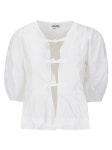 26FW 가니 코튼 포플린 페플럼 타이 블라우스 F7364 151 BRIGHT WHITE :: 구하다