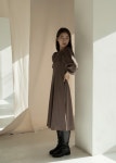 Puff Sleeves Long Dress Mocha Brown :상세정보 - HAGO(하고)