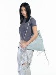 Wrinkle leather star stud Gym sack [Baby Blue] :상세정보 - HAGO(하고)
