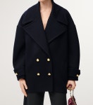 Womens LOEWE blue Wool Pebble Pea Coat | Harrods UK