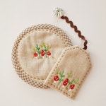 🍄버섯 자수 코스터🍄 | 아이디어스 🍄버섯 자수 코스터🍄