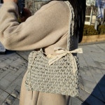 포인트 뜨개 숄더백🩵[3color](이너백증정🎁) | 아이디어스 포인트 뜨개 숄더백🩵[3color](이너백증정🎁)