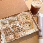 플라워 티코스터+라탄컵홀더+유리컵세트 | 아이디어스 플라워 티코스터+라탄컵홀더+유리컵세트