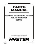 Hyster B917 (H800HDS, H900HDHDS, H970HDHDS, H1050HDHDS)... H970HDHDS, H1050HDHDS) Internal Combustion Engine Trucks Parts Manu