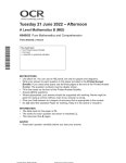 OCR Oxford Cambridge and RSA A Level Mathematics B (MEI) H640... Mathematics B (MEI) H640/03 Pure Mathematics and Comprehension 