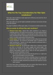 What Are The Top 3 Considerations For Fiber Optic Installations? by Structured Cabling Dubai - Issuu What Are The Top 3... 