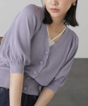 petite様❤️⭐️A1038⭐️ LIP ♥ポイントボタンボリュームショートカーデ-