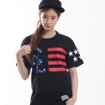 크림스랩(CREAMS LAB) [크림스랩] 아메리카 플래그티 블랙(AMERICA FLAG TEE BLACK) - 사이즈 & 후기 | 무신사
