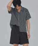 살롱드서울(SALON DE SEOUL) MAN STRIPE OPEN SHIRT (BLACK) - 사이즈 & 후기 | 무신사