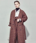 살롱드서울(SALON DE SEOUL) UNISEX BELTED DOUBLE MAXI COAT (CHECK BROWN) - 사이즈 & 후기 | 무신사