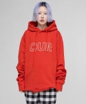 오유알라인 주식회사(OURLINE) | 아워히스토리(OURHISTORY) [유니섹스]아워히스토리 오유알 로고 후드 티셔츠_레드 - 66,000 | 무신사 스토어