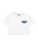 로얄라이프(ROYALLIFE) RLCR205 스트로크 타원 로고 크롭 티 - 화이트 - 25,000 | 무신사 스토어