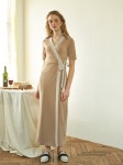 살롱 드 욘(SALON DE YOHN) Long Wrap Dress_ Beige - 사이즈 & 후기 | 무신사