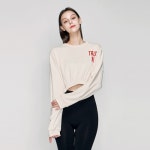 데비웨어(DEVIWEAR) 여성 요가복 DEVI-T0024-아이보리 필라테스 티셔츠 긴팔 레터링 - 19,000 | 무신사 스토어
