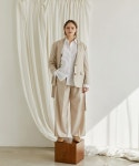 슬로우무브(SLOWMOVE) Modern belted jacket - Beige - 179,000원 | 무신사 스토어