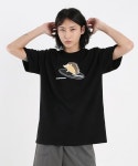 스테디콤마(STEADY COMMA) Hedgehog surf SHORT SLEEVE T-shirt BLACK - 22,400원 | 무신사 스토어