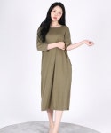 메리먼트(MERRIMENT) Long One-piece Soft Home wear(KHAKI) - 사이즈 & 후기 | 무신사