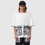 젠사이(ZENSAI) 앞 포켓 카모 배색 오버사이즈 티셔츠 [WHITE/BLACK] - 69,000 | 무신사 스토어