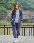지장사(ZIJANGSA) [P0002] 남여공용 20수 봄가을 긴팔 상하의 세트 (20043) 남색 - 사이즈 & 후기 | 무신사