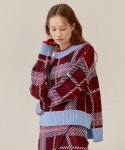 아이아이(EYEYE) CHECKED SIDE VENT WOOL-BLENDED KNIT TOP_BURGUNDY (EETZ4NTR04W) - 사이즈 & 후기 | 무신사
