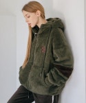 써치410(SEARCH410) [UNISEX] FLEECE WARM HOODIE ZIPUP_KHAKI - 69,300 | 무신사 스토어