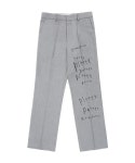 현도배(HYUNDO BAE) Graffiti Semi Wide Slacks - GRAY - 사이즈 & 후기 | 무신사