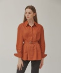 포지티브 바이브(POSITIVE VIBE) Waist tuck detail shirt(Brown) - 사이즈 & 후기 | 무신사
