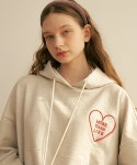 모어댄라이크(MORE THAN LIKE) HEART LOGO HOODIE - OATMEAL - 사이즈 & 후기 | 무신사