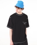 아임낫어휴먼비잉(I AM NOT A HUMAN BEING) STITCHED BASIC LOGO TEE - BLACK - 42,000 | 무신사 스토어