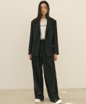 레미(LEMME) FRONT OBLIQUE LINE WIDE TROUSER (BLACK) - 118,000 | 무신사 스토어