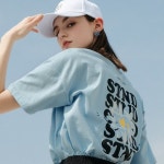 제너럴아이디어(GENERALIDEA) 플라워 로고 반팔 티셔츠 [SKY BLUE] / S21D05013 - 사이즈 & 후기 | 무신사