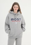라이크더모스트(LIKE THE MOST) 모스트 펠트 기모 후드티 (그레이) - 28,900 | 무신사 스토어