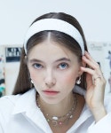 브이브이브이(VVV) 체크 글리터 트위드 헤어밴드_화이트 - 후기 | 무신사