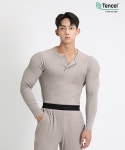 알브이디(RVD) 텐셀모달 라운지웨어 헨리넥 (그레이) - 58,800 | 무신사 스토어