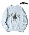 엑서사이즈(EXERCISE) [노닷프라이즈X엑서사이즈]크런치 도그 DTP 맨투맨_헤더 그레이 - 사이즈 & 후기 | 무신사