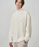 드로우핏(DRAW FIT) ARGYLE PUNCHING ROUND KNIT [CREAM] - 사이즈 & 후기 | 무신사