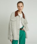 앤드로스(ANDROS) Leather Trimming Cardigan (Ivory) - 420,000 | 무신사 스토어