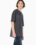 캘빈클라인 진(CALVIN KLEIN JEANS) 남 차콜 릴렉스핏 와이드 로고 크루넥 반팔 티셔츠 40HM890 022 - 34,300 | 무신사 스토어