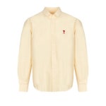 아미(AMI) 하트 로고 깅엄 체크 셔츠 HSH113 472 703 PALE YELLOW - 사이즈 & 후기 | 무신사