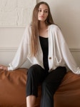 아방(AVANT-G) Linen Overfit Basic Knit Cardigan - Ivory - 59,400 | 무신사 스토어