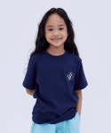 누어키즈(NOUR KIDS) Circle Logo printing Half T-shirt Navy - 23,900 | 무신사 스토어
