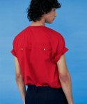 애니타임로릭(ANYTIME LOREAK) Stock Rivet Half T-Shirts-Red - 사이즈 & 후기 | 무신사