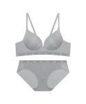 엘르이너웨어(ELLE INNERWEAR) 베이직 풀커버 노와이어 라이트그레이 브라 팬티 세트 - 23,000 | 무신사 스토어