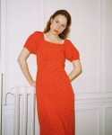 살롱 드 욘(SALON DE YOHN) Square Neck Back Open Dress_ Red - 사이즈 & 후기 | 무신사