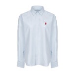 아미(AMI) 하트 로고 스트라이프 셔츠 BFHSH113 471 455 SKY BLUE - 190,000 | 무신사 스토어