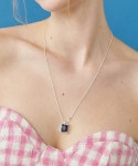 티오유(TOU) TS010 [Silver925] Square sapphire cubic necklace - 103,900 | 무신사 스토어